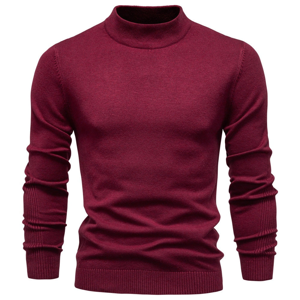 Pull à col roulé pour hommes en doux matériau tricoté avec une fine structure côtelée — 16