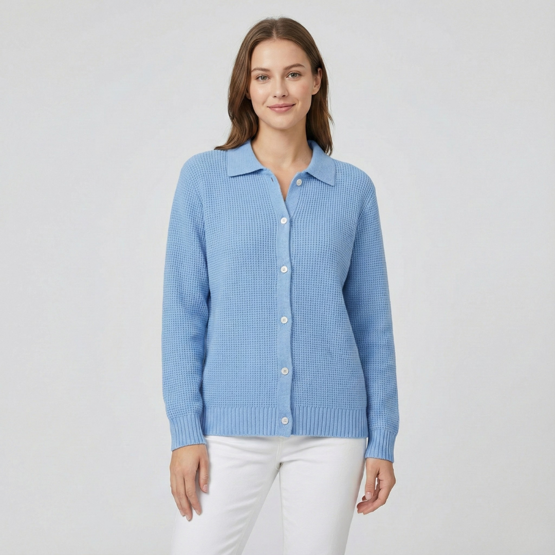 Béatrice | Cardigan Manches Longues à Col Chemise pour Femme