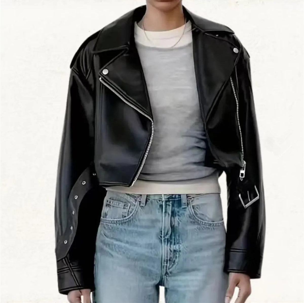 Mulheres pu casacos de couro falso jaqueta curta vintage moto biker casaco streetwear zíper turn down collar outerwear outono 2025 — 5
