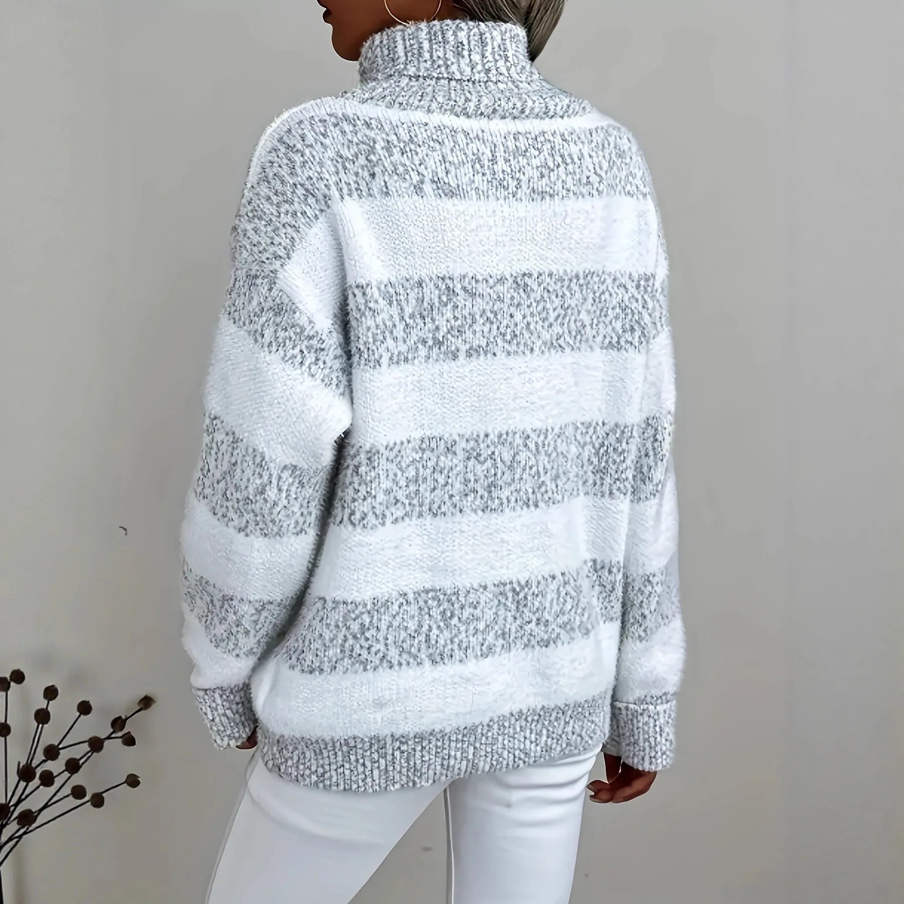 Suéter de Tricô Feminino, Pulôver Solto, Blusas Casuais para Primavera e Verão — 2