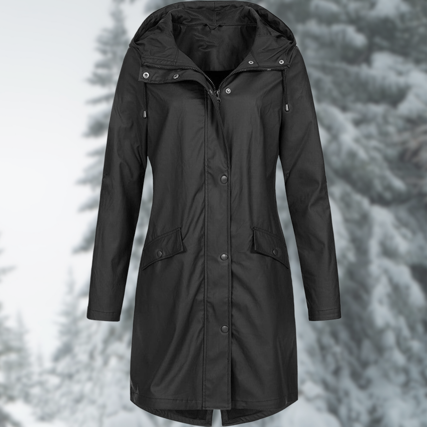 Esther | Chaqueta impermeable con capucha y bolsillos — 2