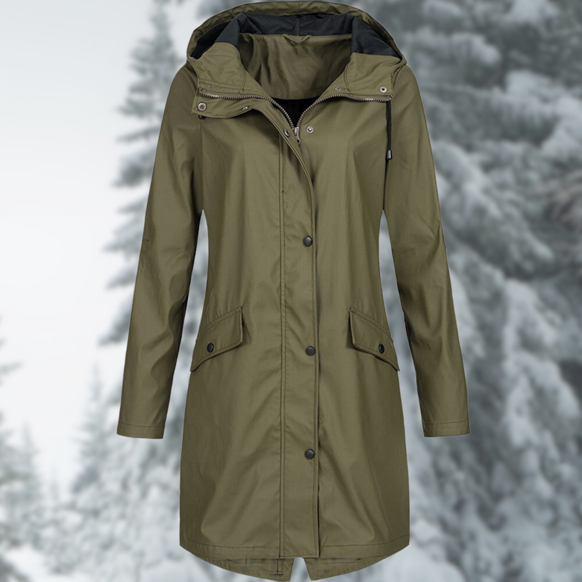 Esther | Chaqueta impermeable con capucha y bolsillos — 3