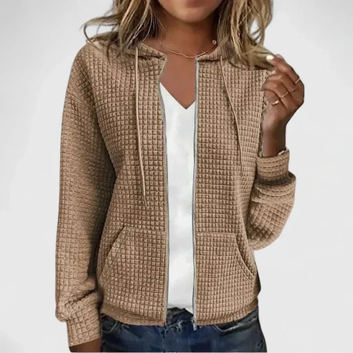 Alix | Veste Courte Zippée à Effet Matelassé