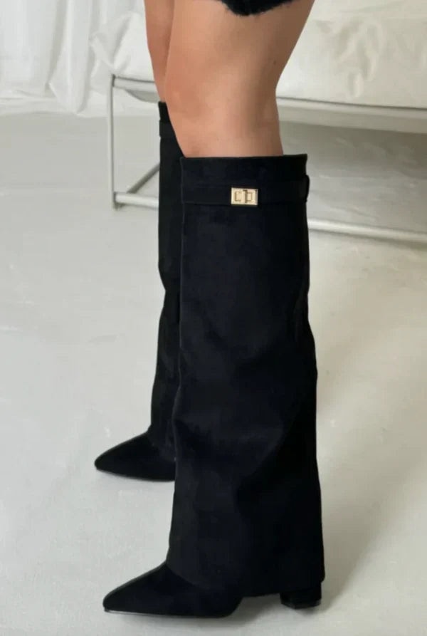 Bottes hautes femme à talons – Design élégant avec détail doré — 5