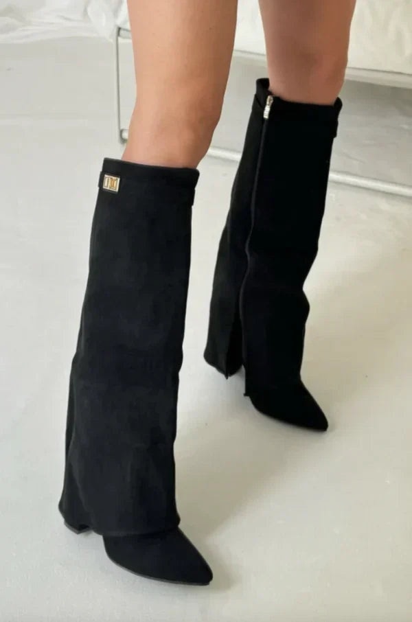 Bottes hautes femme à talons – Design élégant avec détail doré — 4