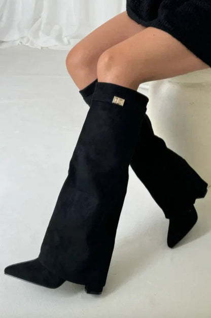 Bottes hautes femme à talons – Design élégant avec détail doré — 6