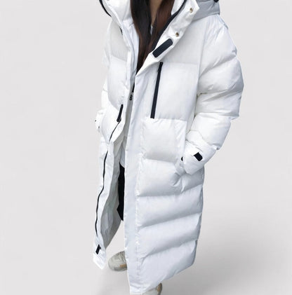 Parka Femme Noire à Capuche – Veste Longue Imperméable d’Hiver — 5
