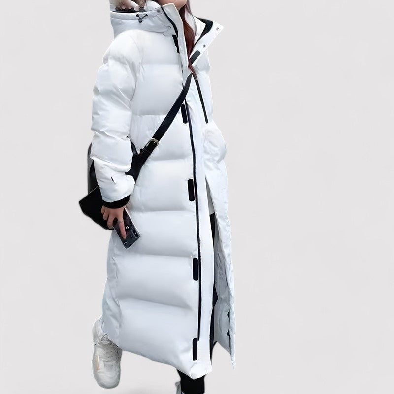 Parka Femme Noire à Capuche – Veste Longue Imperméable d’Hiver — 4