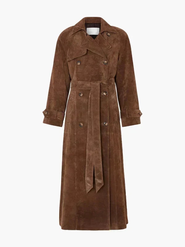 Olivia - Classic Suede Trench Coat — 1