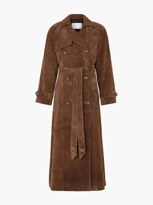 Olivia - Classic Suede Trench Coat — 1