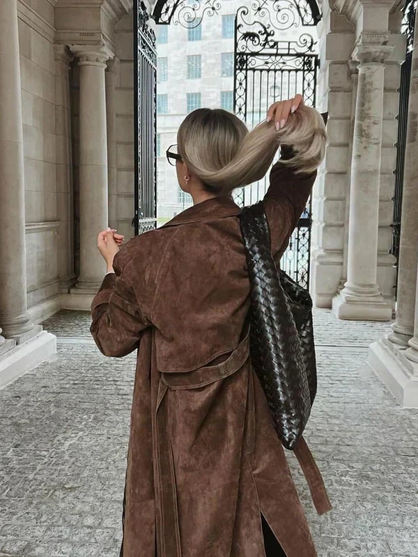 Olivia - Classic Suede Trench Coat — 6
