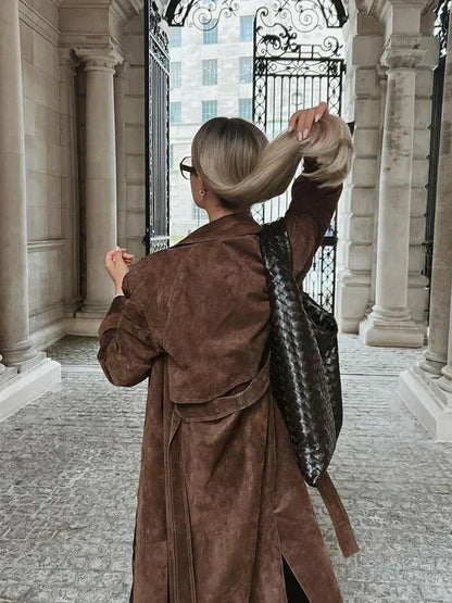 Olivia - Classic Suede Trench Coat — 6