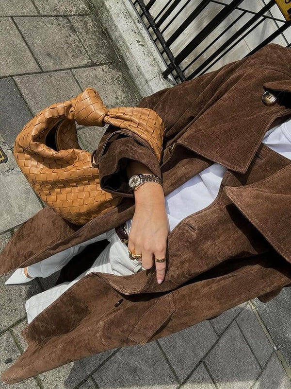 Olivia - Classic Suede Trench Coat — 5