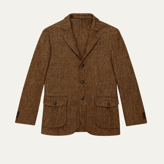 Le Blazer d'Affaires en Tweed pour Homme Dolomiti - Marron Foncé — 1