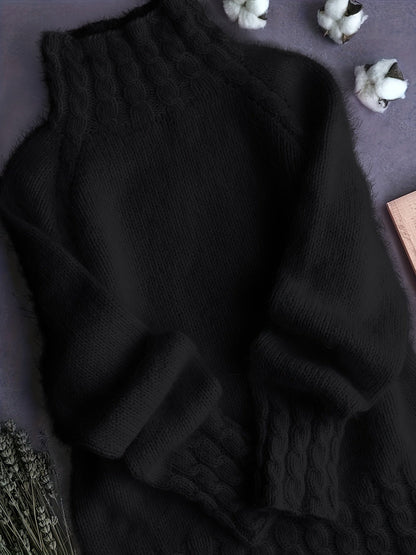 Grande Taille - Grande Taille - Col Roulé Doux Haut Paresseux Style Doux Polyvalent Pull Épais Pull Femme Automne Hiver 2025 Nouveau — 2