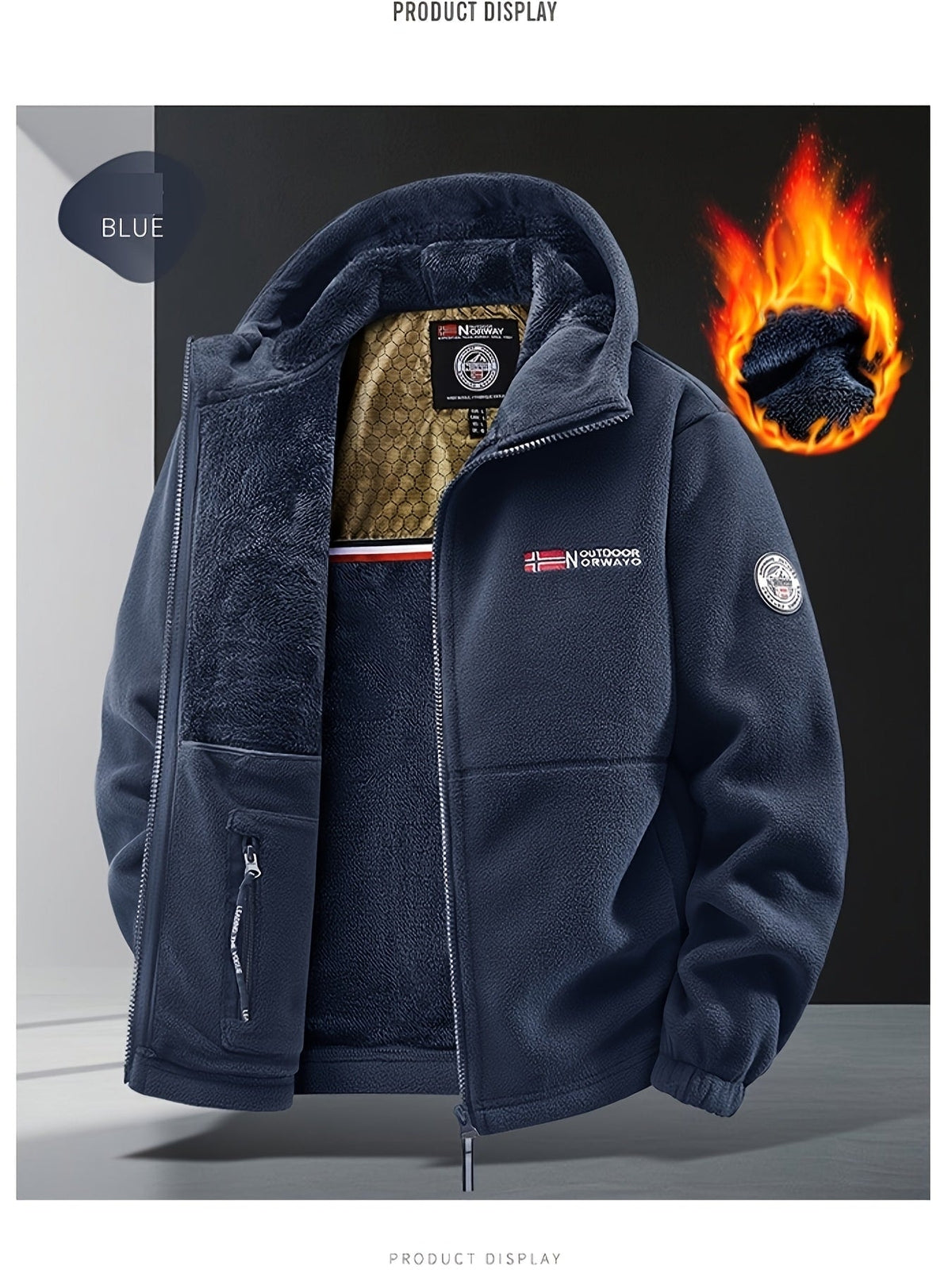 [Shu Le Shui OBM] Nouveaux produits de Pâques en ligne ! Nouveaux vestes d'automne et d'hiver doublées et épaissies en polaire, tissu polaire à la mode, doublure en graphène, décontractées, à la mode, énergiques et polyvalentes, adaptées aux scénarios de — 2