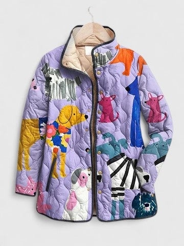 Myah | Veste Matelassée Boutonnée à Col Montant pour Femme