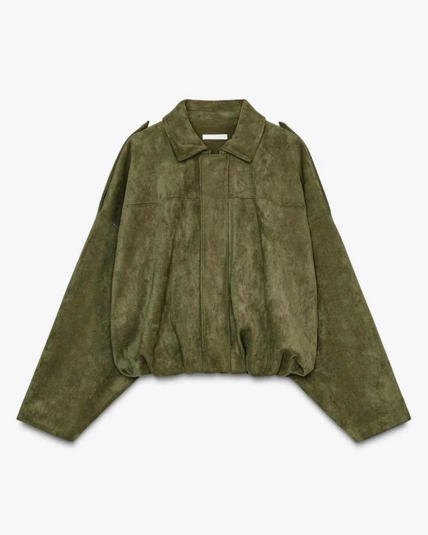 Dames Leren Jas Suede Oversized Warm — 11