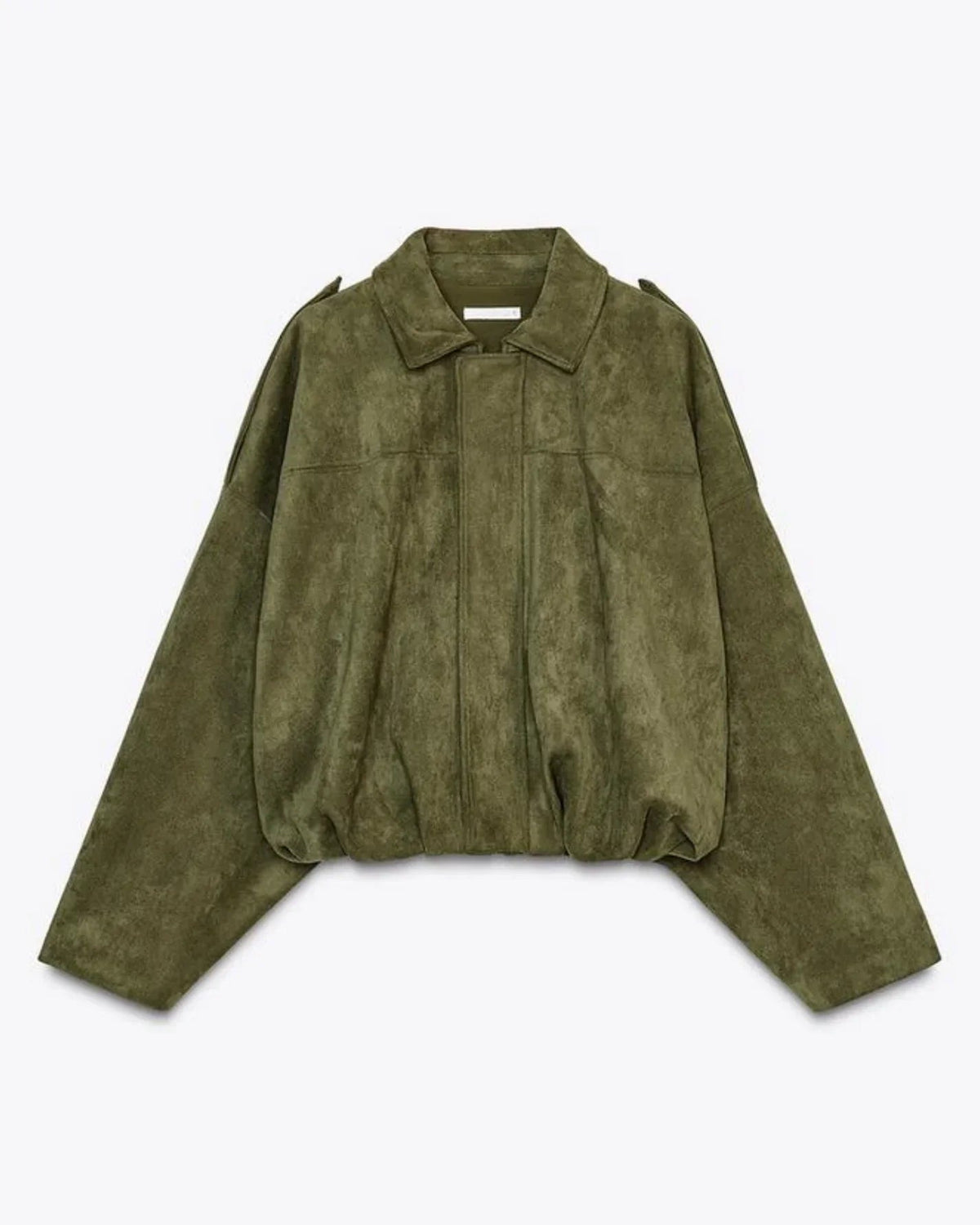 Dames Leren Jas Suede Oversized Warm — 11