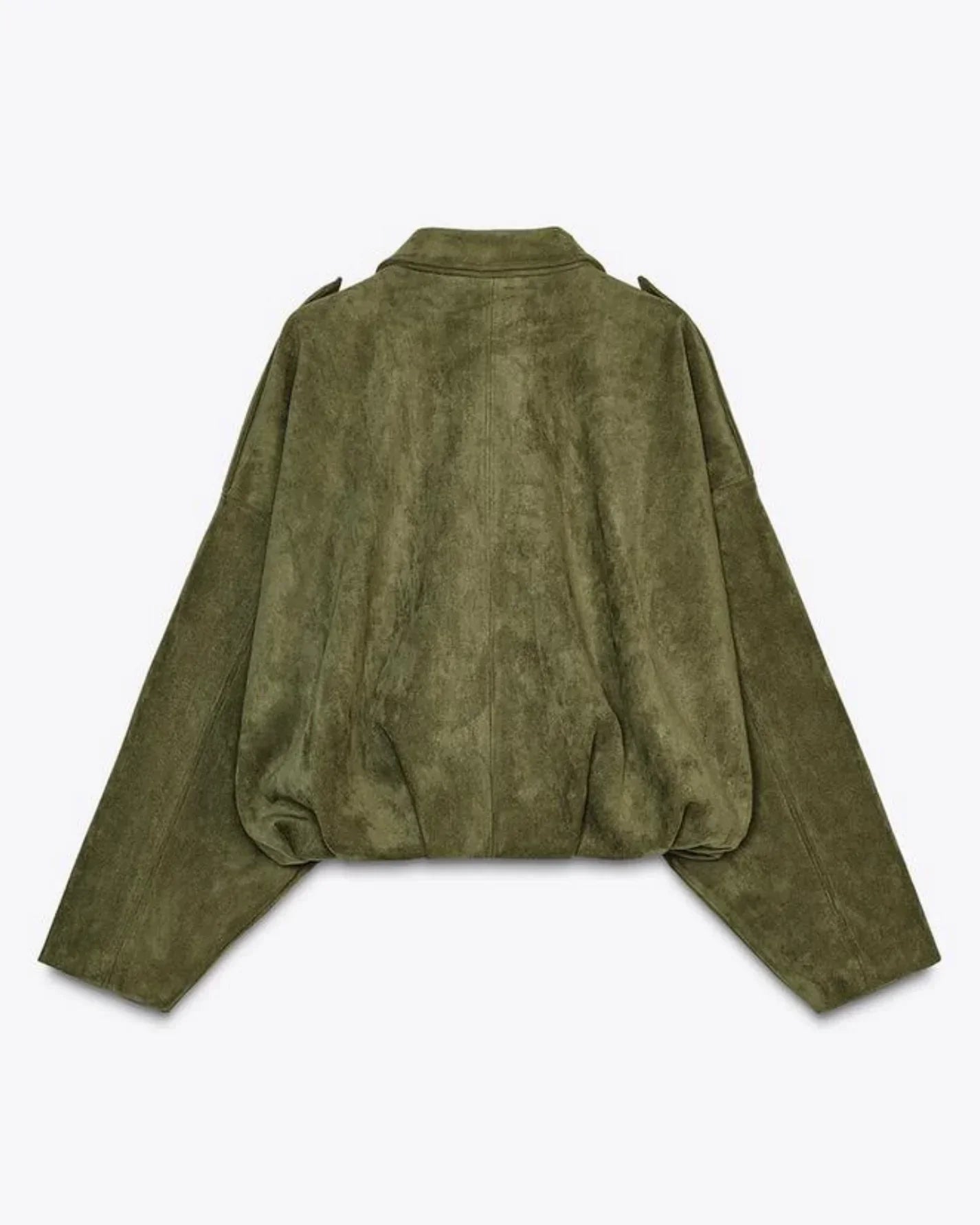 Dames Leren Jas Suede Oversized Warm — 12