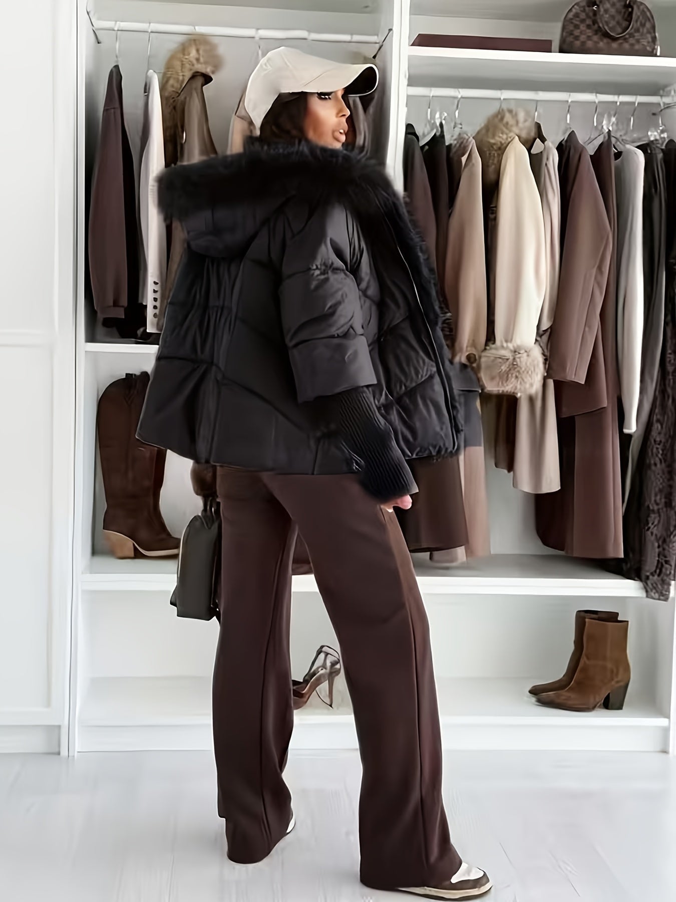 Manteau d'hiver élégant pour femmes, épais et chaud, style ample avec fermeture éclair, pour automne et hiver — 4