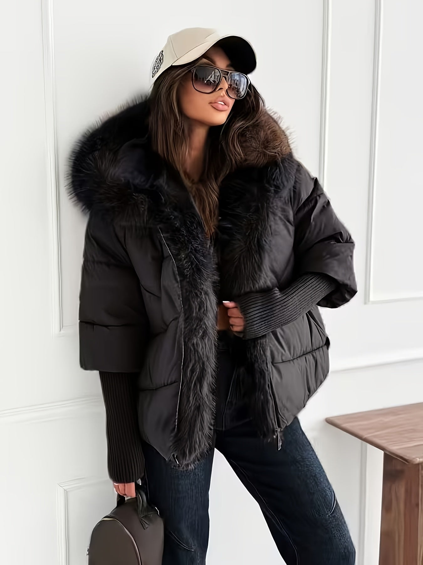 Manteau d'hiver élégant pour femmes, épais et chaud, style ample avec fermeture éclair, pour automne et hiver — 7