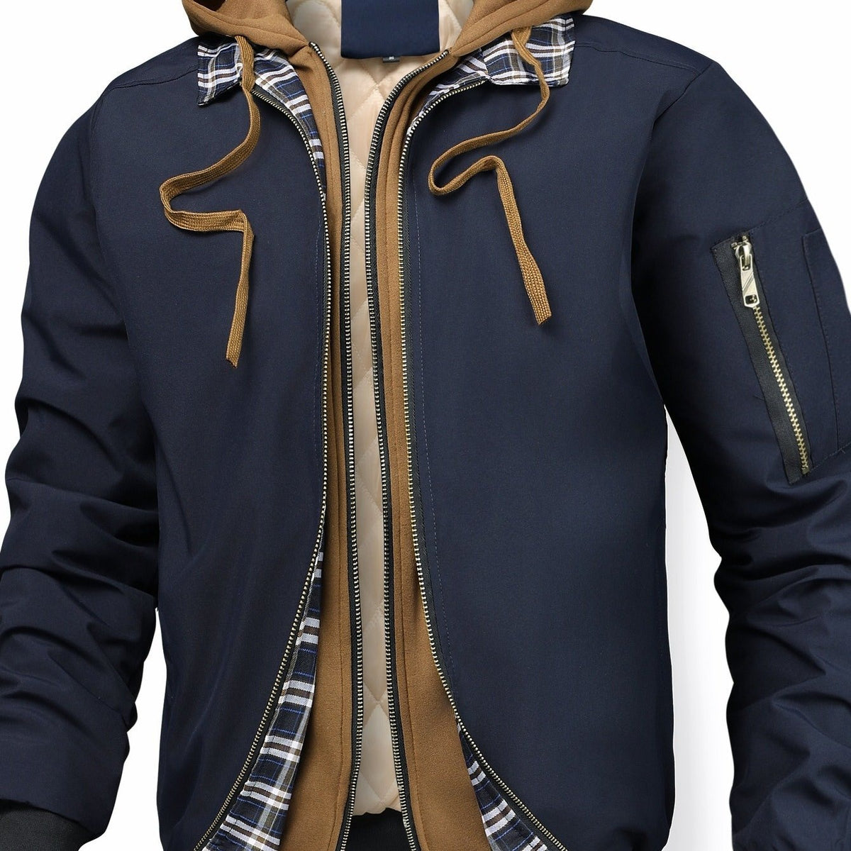 Veste à capuche unie pour homme - Coupe ample avec fermeture éclair intégrale, doublure complète pour printemps/automne/hiver, veste décontractée (sans ceinture requise) — 13