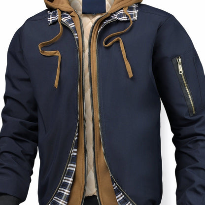 Veste à capuche unie pour homme - Coupe ample avec fermeture éclair intégrale, doublure complète pour printemps/automne/hiver, veste décontractée (sans ceinture requise) — 13