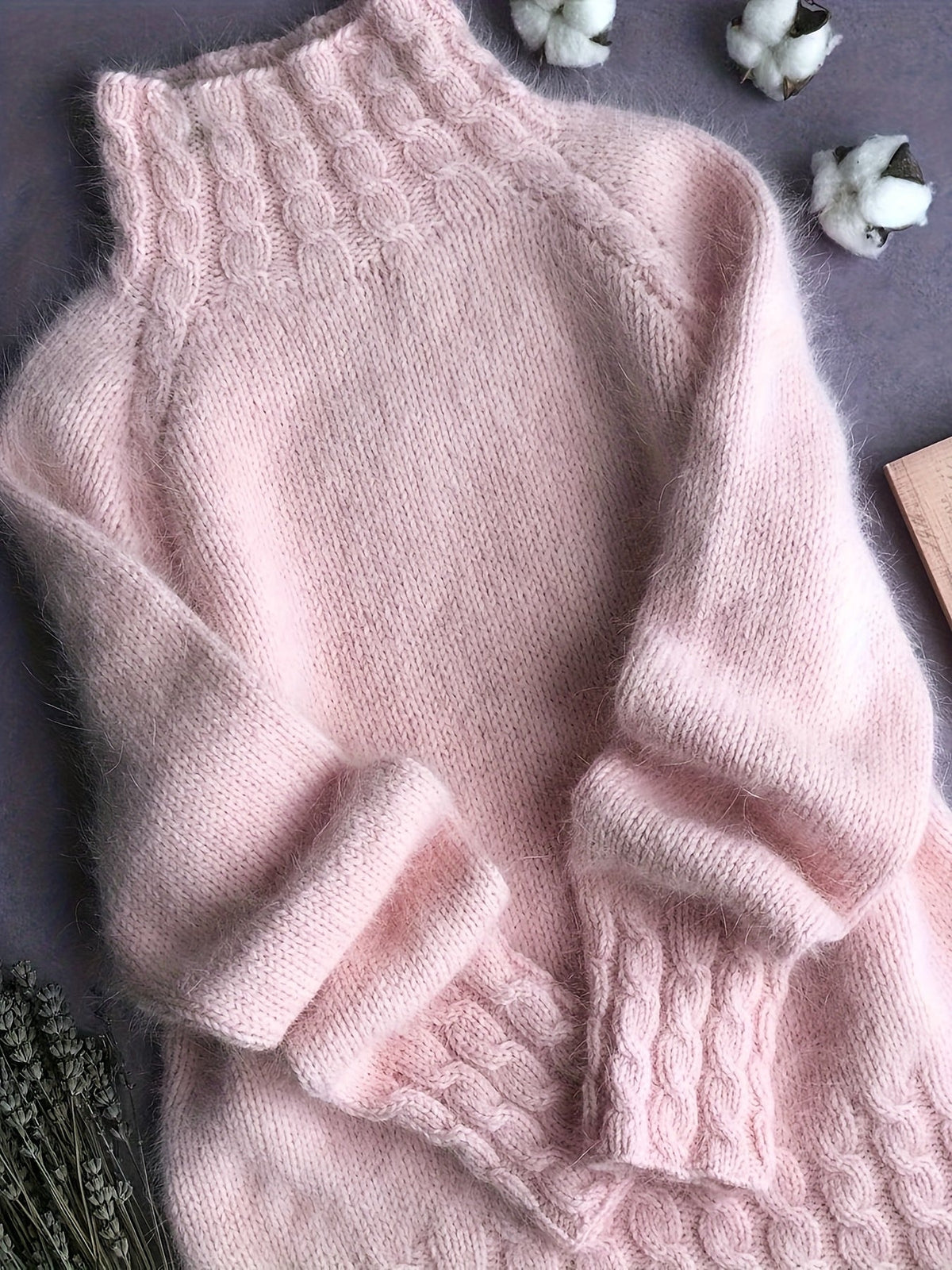 Grande Taille - Grande Taille - Col Roulé Doux Haut Paresseux Style Doux Polyvalent Pull Épais Pull Femme Automne Hiver 2025 Nouveau — 5