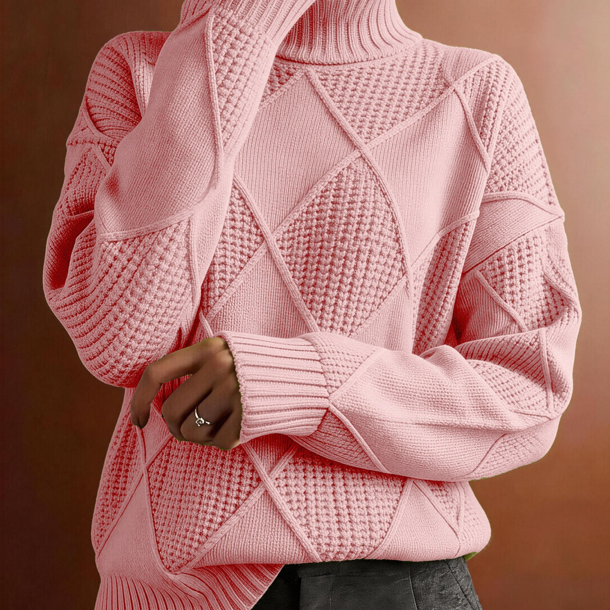 Grande Taille - Pull à Col Montant Décontracté Grande Taille — 22