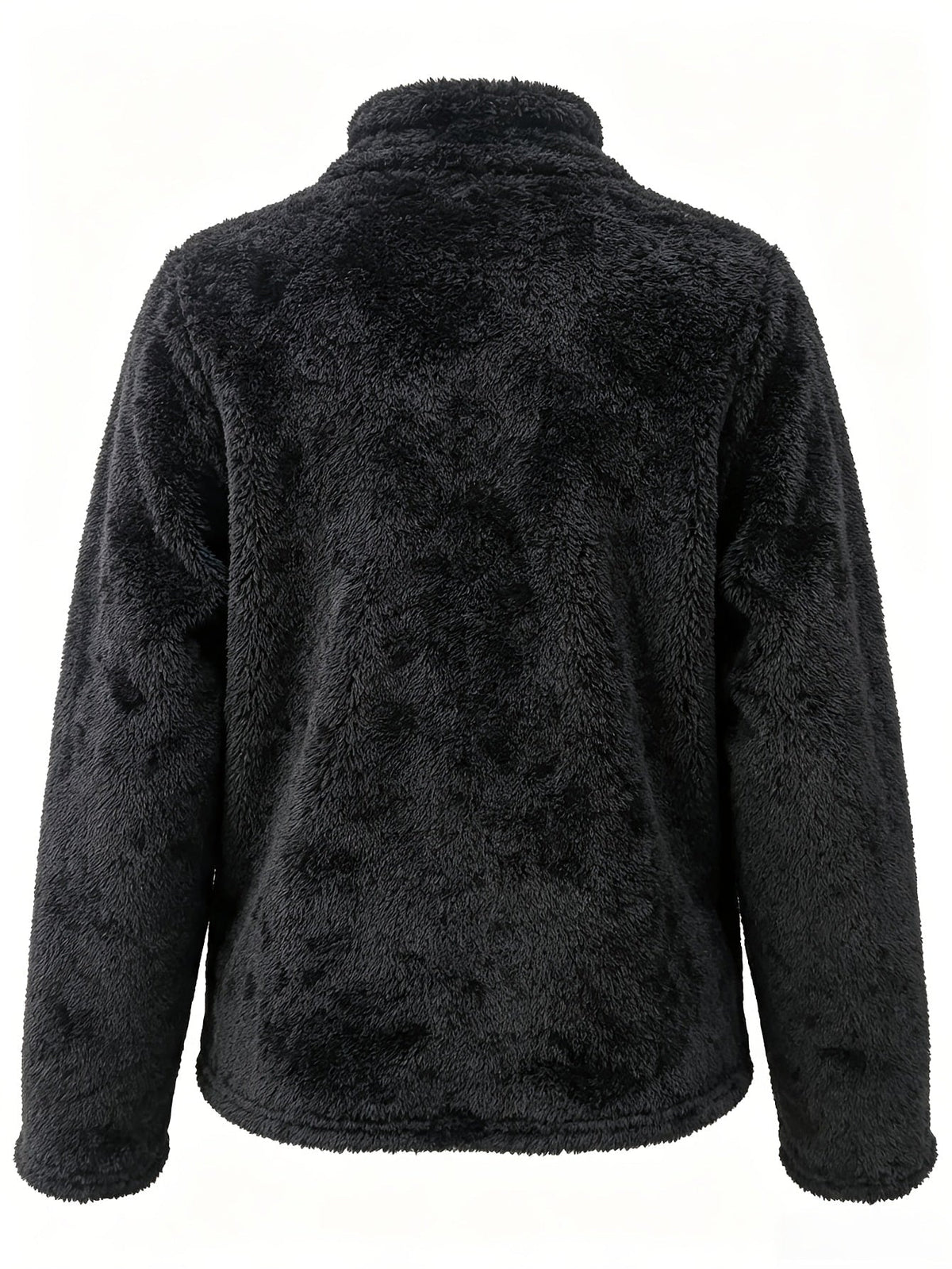 Manteau Épais en Peluche Zippé Slim pour Femmes, Vêtement d'Extérieur Chaud d'Automne à Col Rond Uni pour les Trajets et les Voyages — 10