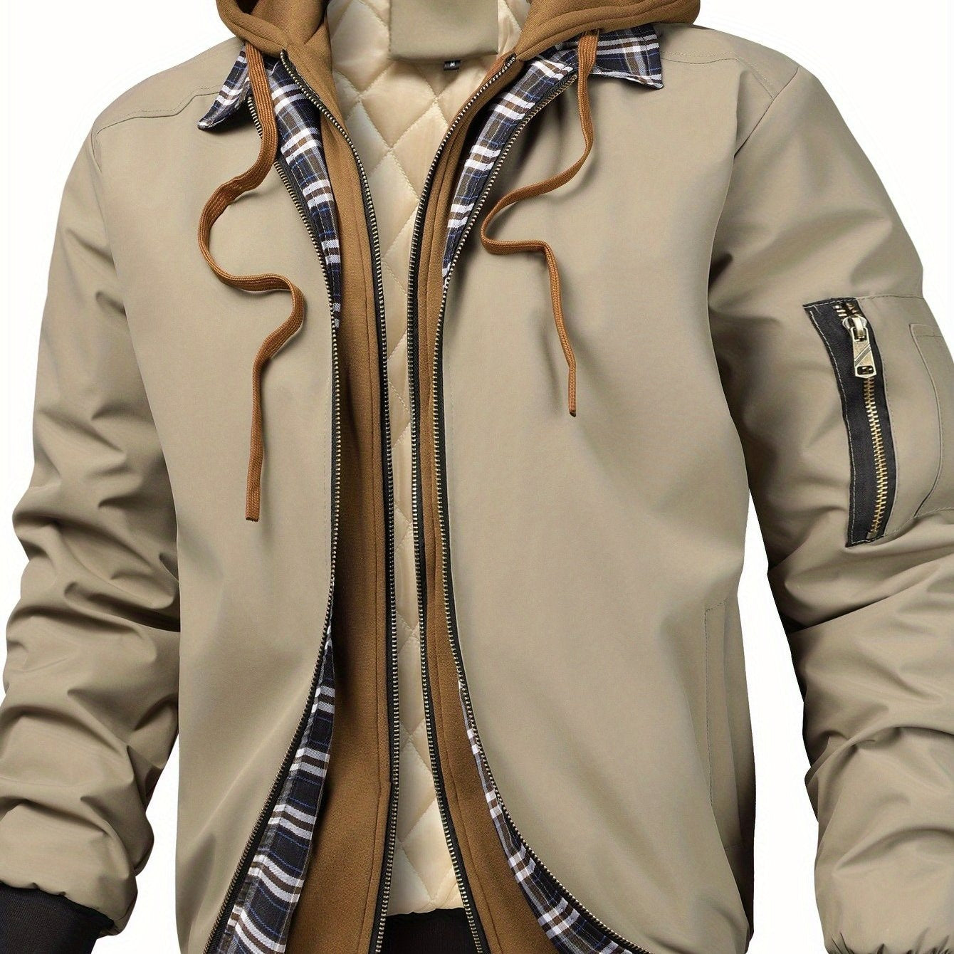 Veste à capuche unie pour homme - Coupe ample avec fermeture éclair intégrale, doublure complète pour printemps/automne/hiver, veste décontractée (sans ceinture requise) — 12