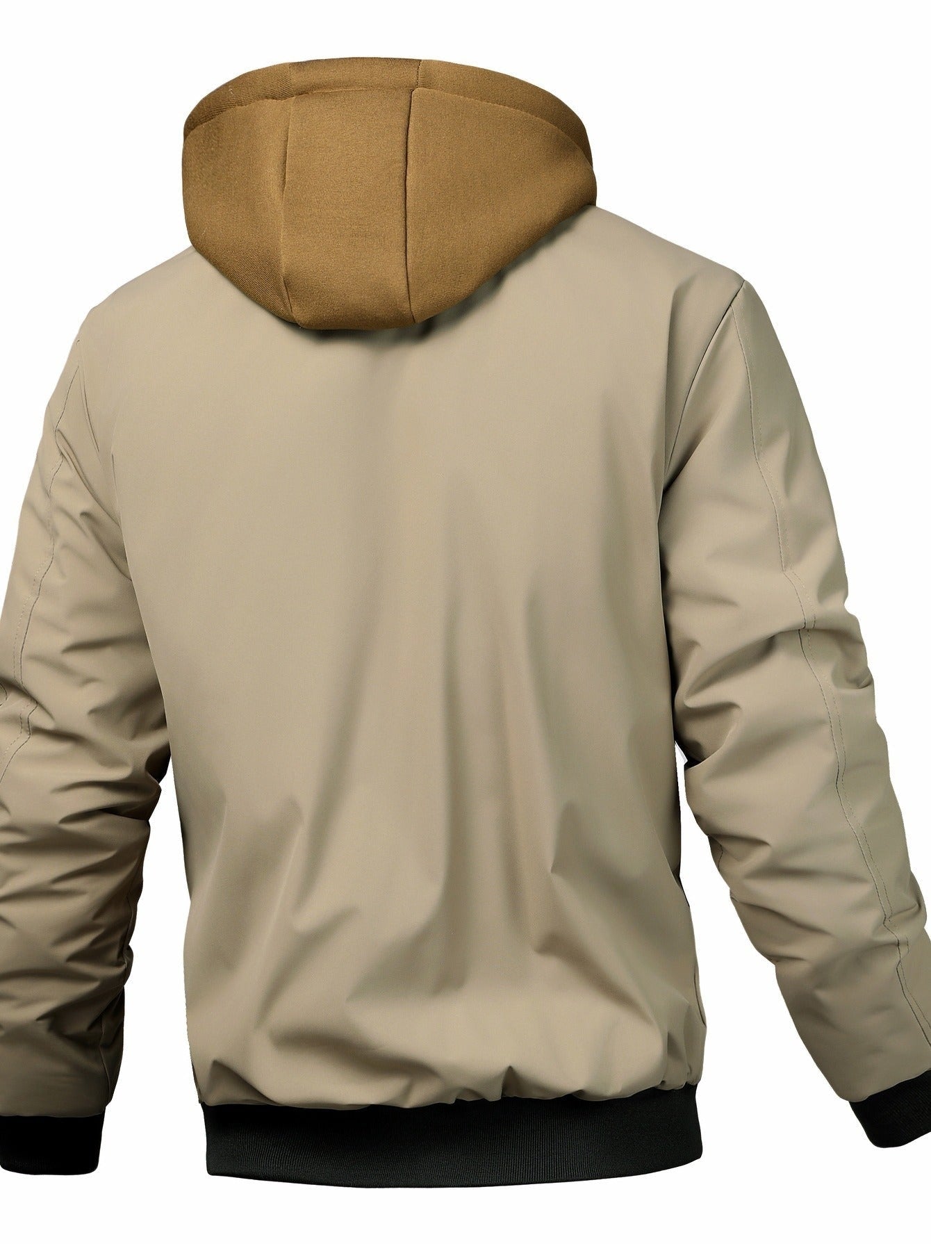 Veste à capuche unie pour homme - Coupe ample avec fermeture éclair intégrale, doublure complète pour printemps/automne/hiver, veste décontractée (sans ceinture requise) — 4