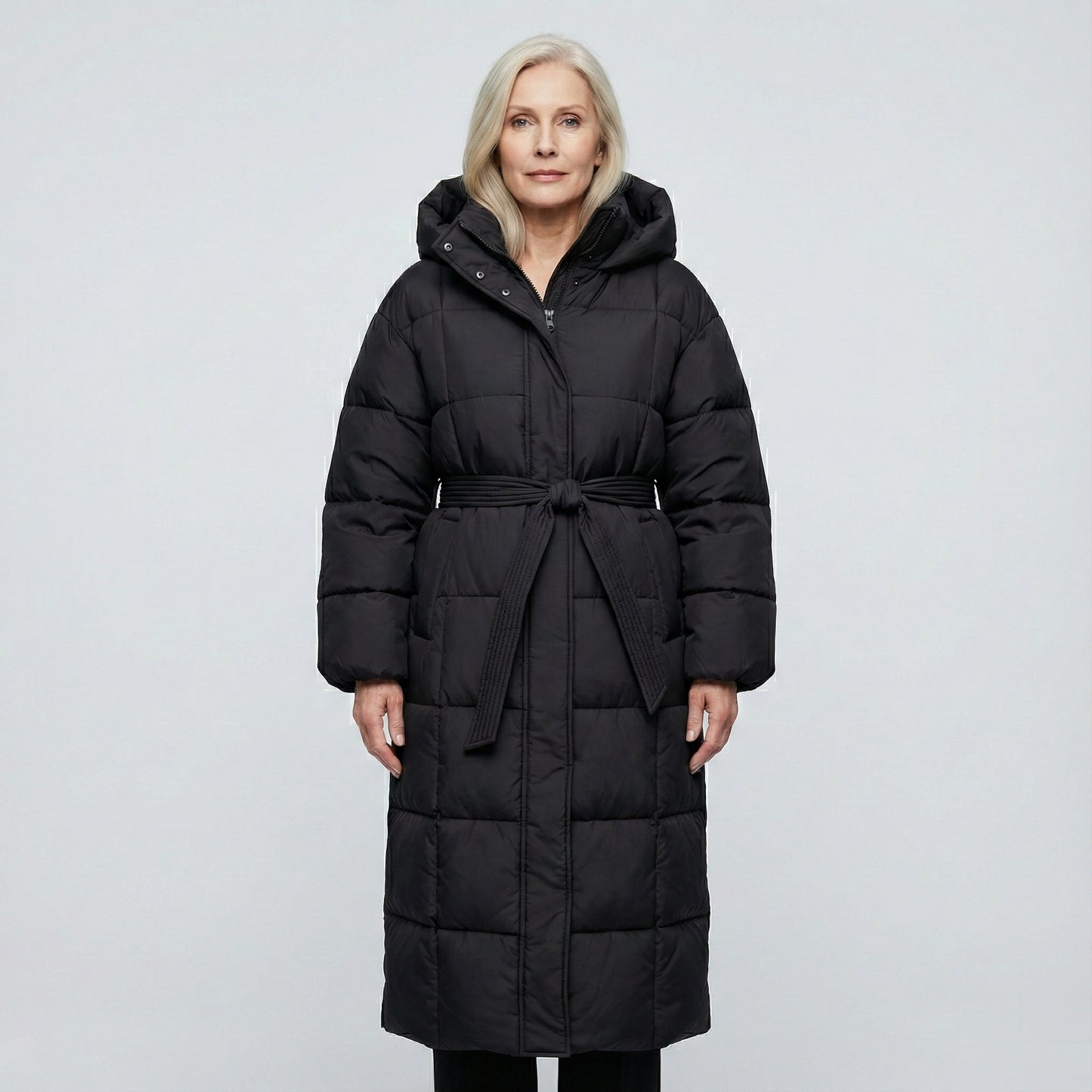 Carmen | Manteau Matelassé Long à Capuche d'Hiver pour Femme