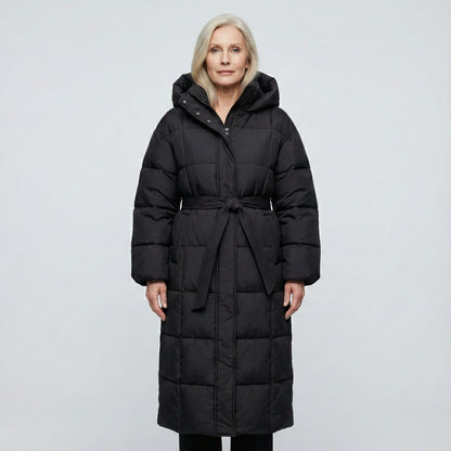 Carmen | Manteau Matelassé Long à Capuche d'Hiver pour Femme