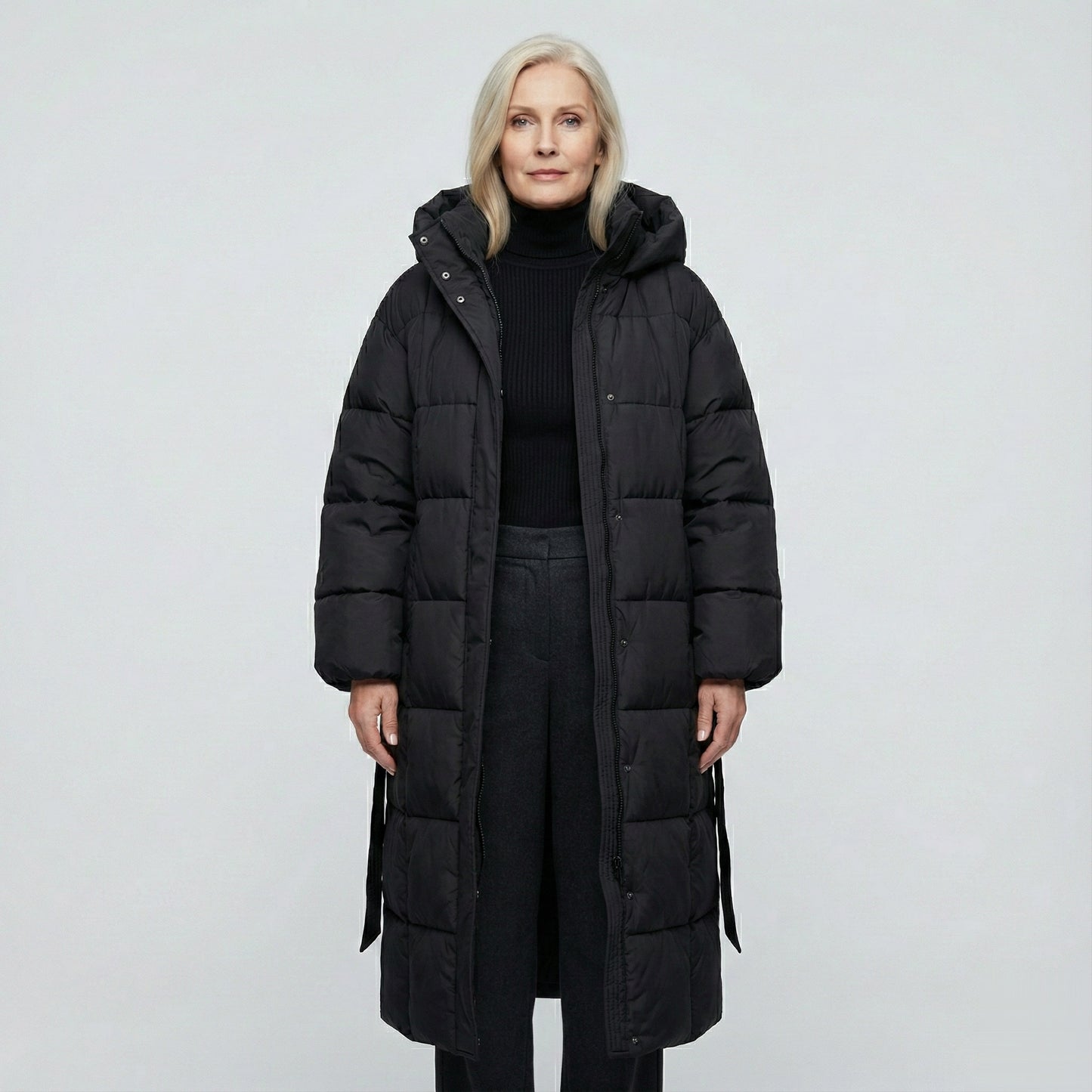 Carmen | Manteau Matelassé Long à Capuche d'Hiver pour Femme