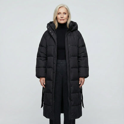 Carmen | Manteau Matelassé Long à Capuche d'Hiver pour Femme