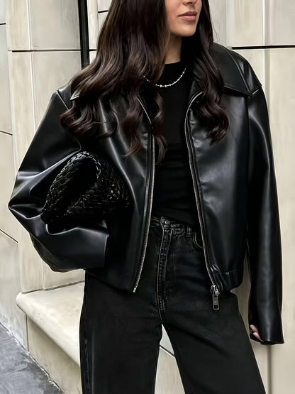 Veste en similicuir décontractée et tendance pour femmes — 8