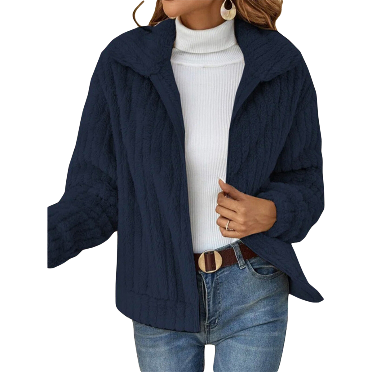 Jeanette | Veste Oversize Décontractée à Col Chemise pour Femme