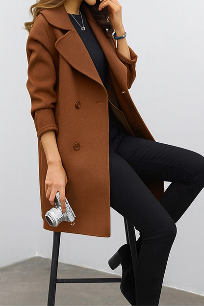 Christy | Manteau mi-long à double boutonnage pour femmes — 3