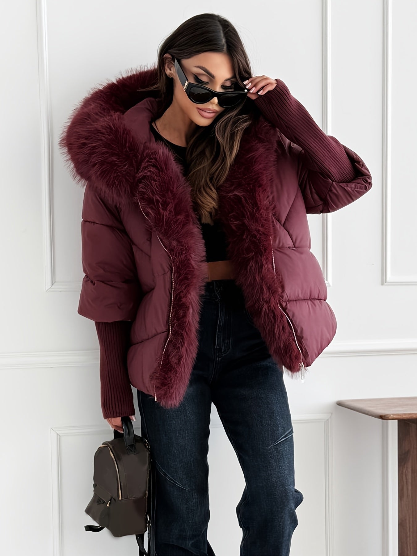Manteau d'hiver élégant pour femmes, épais et chaud, style ample avec fermeture éclair, pour automne et hiver — 8