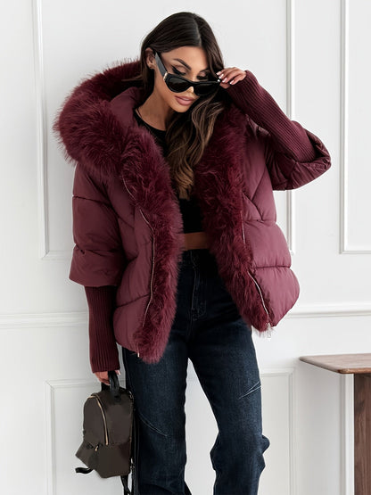 Manteau d'hiver élégant pour femmes, épais et chaud, style ample avec fermeture éclair, pour automne et hiver — 8