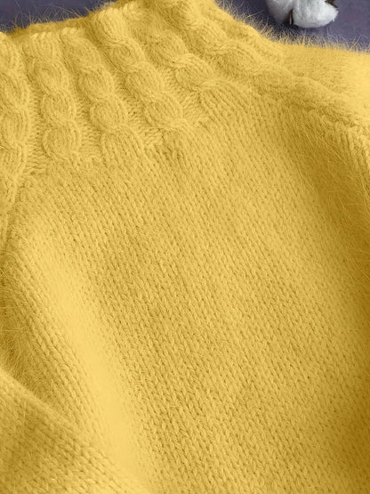 Grande Taille - Grande Taille - Col Roulé Doux Haut Paresseux Style Doux Polyvalent Pull Épais Pull Femme Automne Hiver 2025 Nouveau — 10
