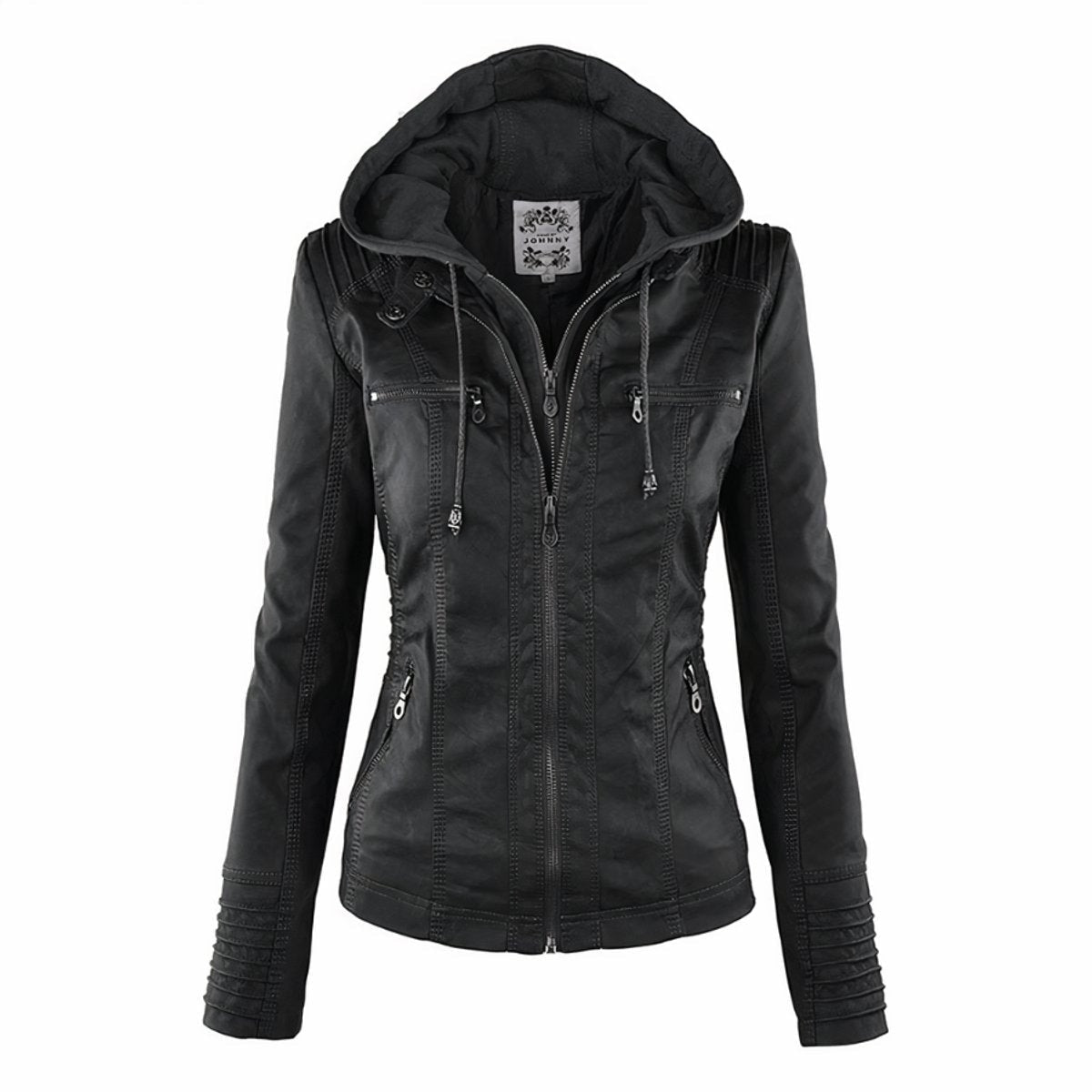 Blanca | Veste biker pour femme avec capuche amovible — 1