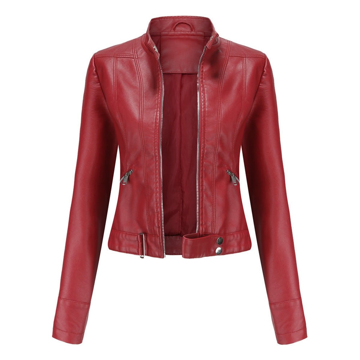 Amalia | Veste courte en simili cuir pour femme avec fermeture éclair — 5