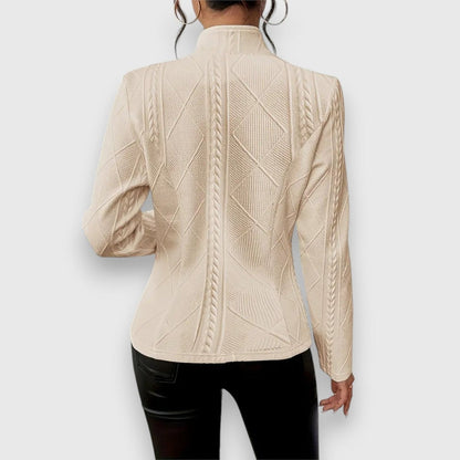 Jocelyn | Cárdigan de punto para mujer con cuello alto y botones — 9