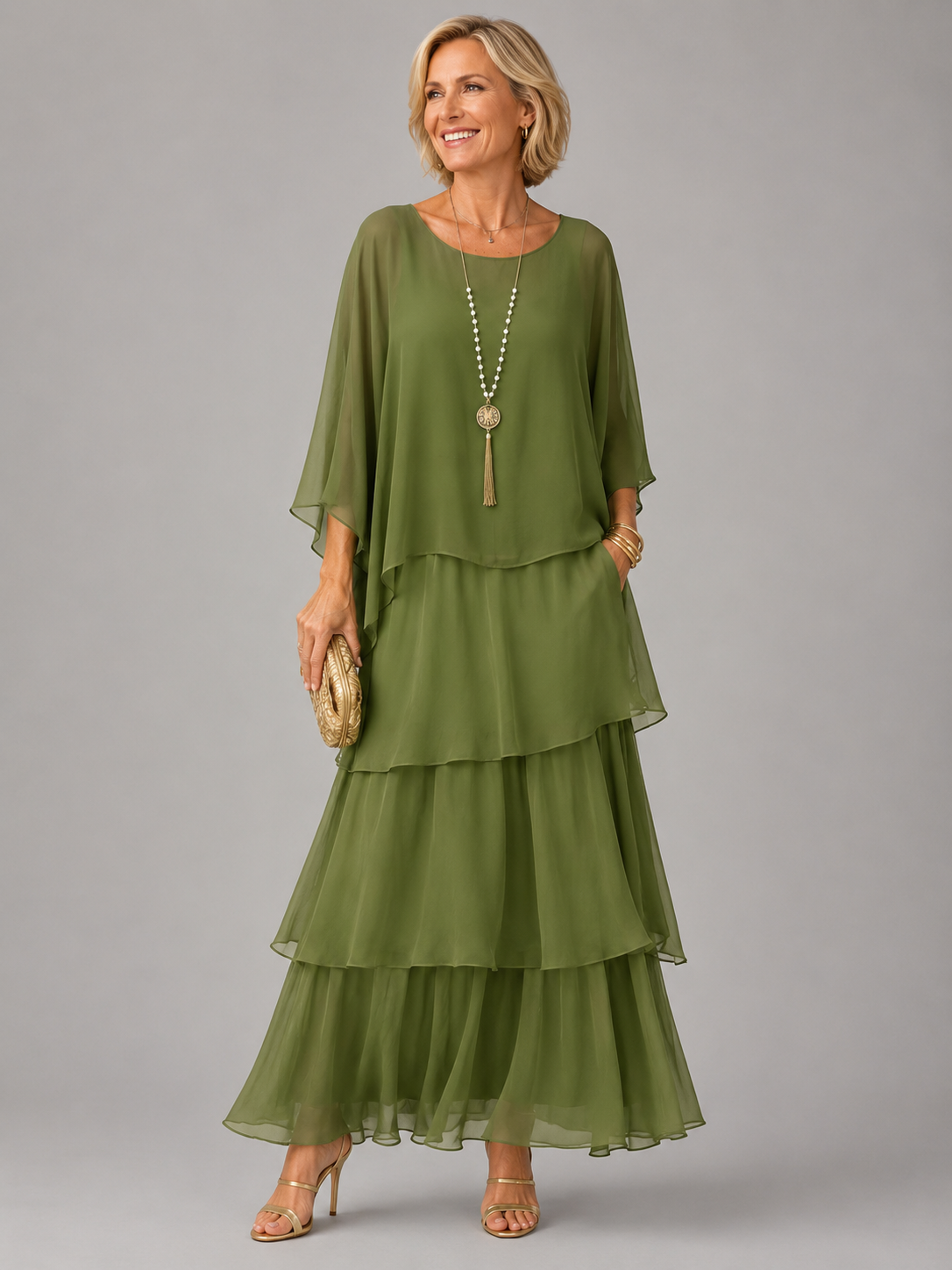 MOREAU LYON | ROBE MAXI EN CHIFFON SUPERPOSÉE POUR FEMMES — 2