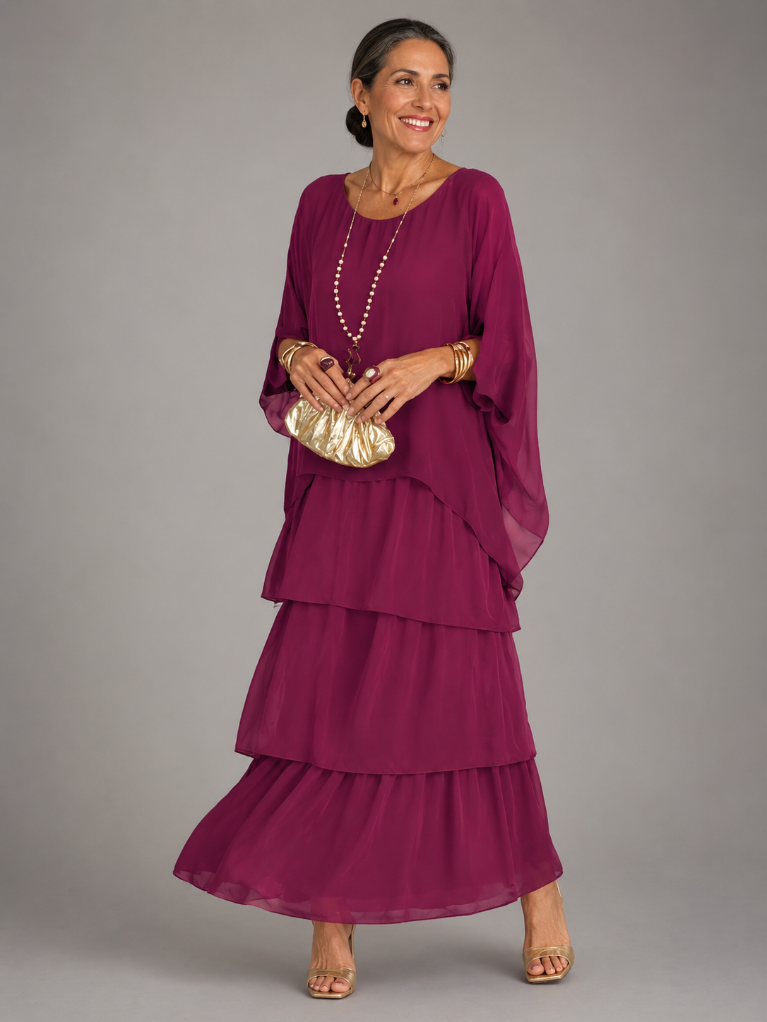 MOREAU LYON | ROBE MAXI EN CHIFFON SUPERPOSÉE POUR FEMMES — 5