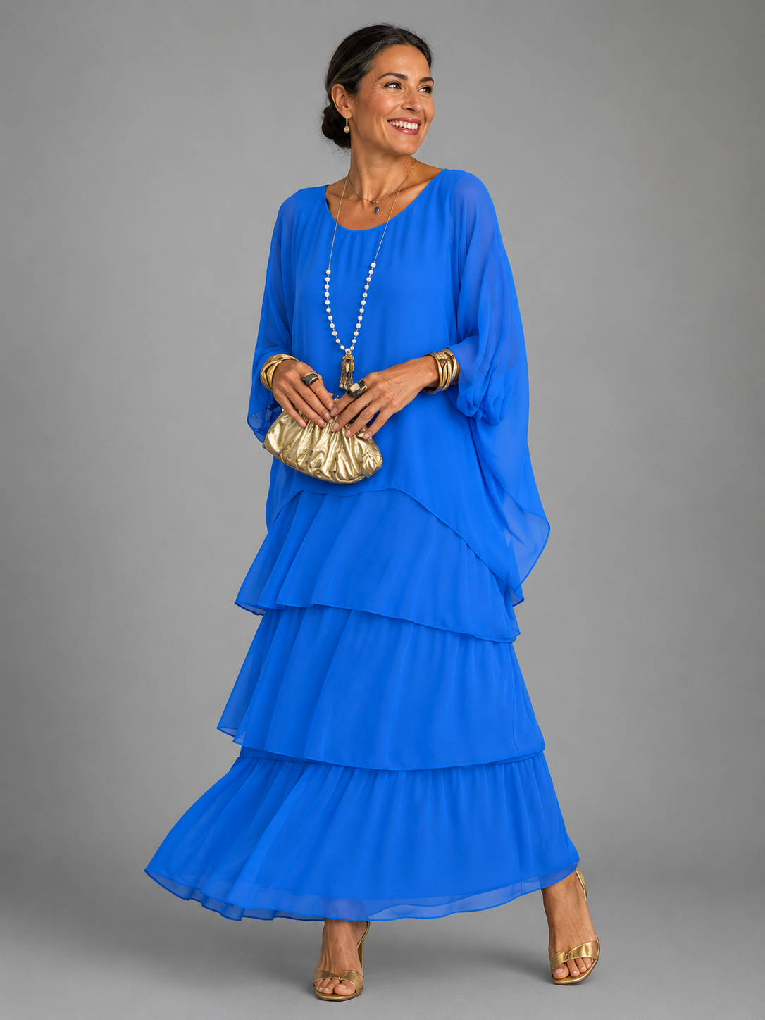 MOREAU LYON | ROBE MAXI EN CHIFFON SUPERPOSÉE POUR FEMMES — 6
