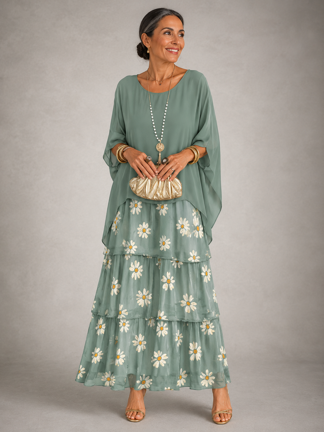 MOREAU LYON | ROBE MAXI EN CHIFFON SUPERPOSÉE POUR FEMMES — 9